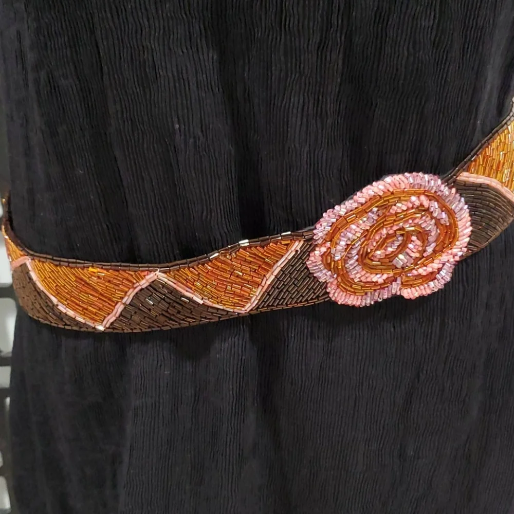 Women's Embellished Flower Fabric Belt